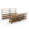 Mogogo - Modular 142" x 46" x 71" Bamboo / Brushed Stainless Steel Double Bar Station W/ Casters - MGCMLC11BSXW