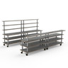 Mogogo - Modular 142" x 46" x 71" Grey Slate / Brushed Stainless Steel Double Bar Station W/ Casters - MGCMLC11GSXW