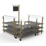 Mogogo - Modular 100.5" x 94.5" Grey Slate / Brushed Brass Self-Service Salad Station W/ Casters - MGCMLB06GBXW