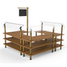 Mogogo - Modular 100.5" x 94.5" Bamboo / Brushed Brass Self-Service Salad Station - MGCMLB06BBXF