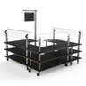 Mogogo - Modular 100.5" x 94.5" Black Marble / Brushed Stainless Steel Self-Service Salad Station W/ Casters - MGCMLB06MSXW
