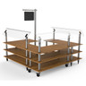 Mogogo - Modular 100.5" x 94.5" Bamboo / Brushed Stainless Steel Self-Service Salad Station W/ Casters - MGCMLB06BSXW