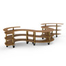 Mogogo - Modular 202" x 77" x  41.5" Bamboo / Brushed Brass Snake Shape Buffet Station W/ Shelves & Casters - MGCMSB06BBXW