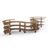 Mogogo - Modular 202" x 77" x  41.5" Bamboo / Brushed Stainless Steel Snake Shape Buffet Station W/ Shelves & Casters - MGCMSB06BSXW
