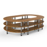 Mogogo - Modular 129" x 81.5" x 35" Bamboo / Brushed Stainless Steel Closed Stadium Station - MGCMSB07BSXF