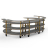 Mogogo - Modular 134.4" x 84" x 41" Grey Slate / Brushed Brass Open C Serving Station W/ Casters - MGCMSA01GBXW