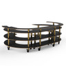 Mogogo - Modular 134.4" x 84" x 41" Marble Grey / Brushed Brass Open C Serving Station W/ Casters - MGCMSA01MBXW