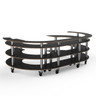 Mogogo - Modular 134.4" x 84" x 41" Black Marble / Brushed Stainless Steel Open C Serving Station W/ Casters - MGCMSA01MSXW