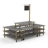 Mogogo - Modular 130" x 71" x 106" Grey Slate / Brushed Brass Market Square W/ Casters & Sign - MGCMLB07GBXW