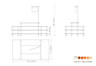 Mogogo - Modular 130" x 71" x 106" Grey Slate / Brushed Stainless Steel Market Square W/ Casters & Sign - MGCMLB07GSXW