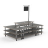 Mogogo - Modular 130" x 71" x 106" Grey Slate / Brushed Stainless Steel Market Square W/ Casters & Sign - MGCMLB07GSXW