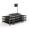 Mogogo - Modular 130" x 71" x 106" Black Marble / Brushed Stainless Steel Market Square W/ Casters & Sign - MGCMLB07MSXW
