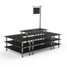 Mogogo - Modular 130" x 71" x 106" Black Marble / Brushed Stainless Steel Market Square W/ Sign - MGCMLB07MSXF