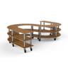 Mogogo - Modular 141" x 88" x 35" Bamboo / Brushed Stainless Steel Large S Buffet Station W/ Casters - MGCMSB05BSXW