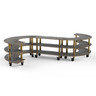 Mogogo - Modular 141" x 129" x 35" Grey Slate / Brushed Brass Medium S Buffet Station W/ Casters - MGCMSB02GBXW