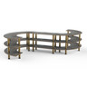 Mogogo - Modular 141" x 129" x 35" Grey Slate / Brushed Brass Medium S Buffet Station - MGCMSB02GBXF