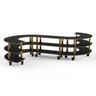 Mogogo - Modular 141" x 129" x 35" Black Marble / Brushed Brass Medium S Buffet Station W/ Casters - MGCMSB02MBXW