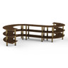 Mogogo - Modular 141" x 129" x 35" Mango Wood / Brushed Brass Medium S Buffet Station - MGCMSB02WBXF
