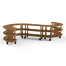 Mogogo - Modular 141" x 129" x 35" Bamboo / Brushed Brass Medium S Buffet Station W/ Casters - MGCMSB02BBXW