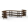 Mogogo - Modular 141" x 129" x 35" Mango Wood / Brushed Stainless Steel Medium S Buffet Station - MGCMSB02WSXF