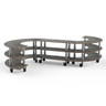 Mogogo - Modular 141" x 129" x 35" Grey Slate / Brushed Stainless Steel Medium S Buffet Station W/ Casters - MGCMSB02GSXW