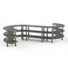 Mogogo - Modular 141" x 129" x 35" Grey Slate / Brushed Stainless Steel Medium S Buffet Station - MGCMSB02GSXF