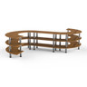 Mogogo - Modular 141" x 129" x 35" Bamboo / Brushed Stainless Steel Medium S Buffet Station - MGCMSB02BSXF