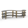Mogogo - Modular 141" x 76" x 35" Grey Slate / Brushed Brass Small S Buffet Station - MGCMSB03GBXF