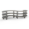 Mogogo - Modular 141" x 76" x 35" Grey Slate / Brushed Stainless Steel Small S Buffet Station W/ Casters - MGCMSB03GSXW