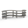 Mogogo - Modular 141" x 76" x 35" Grey Slate / Brushed Stainless Steel Small S Buffet Station - MGCMSB03GSXF