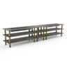 Mogogo - Modular 171" x 29.5" x 36.5" Grey Slate / Brushed Brass Double Heat Buffet Table - MGCMLD04GBXF