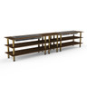 Mogogo - Modular 171" x 29.5" x 36.5" Mango Wood / Brushed Brass Double Heat Buffet Table - MGCMLD04WBXF