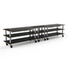 Mogogo - Modular 171" x 29.5" x 36.5" Black Marble / Brushed Stainless Steel Double Heat Buffet Table W/ Casters - MGCMLD04MSXW