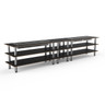 Mogogo - Modular 171" x 29.5" x 36.5" Black Marble / Brushed Stainless Steel Double Heat Buffet Table - MGCMLD04MSXF