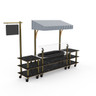 Mogogo - Modular 130" x 33.5" x 95.5" Black Marble / Brushed Brass Classic Cooling Station W/ Canopy & Casters - MGCMLA01MBWW