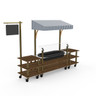 Mogogo - Modular 130" x 33.5" x 95.5" Mango Wood / Brushed Brass Classic Cooling Station W/ Canopy & Casters - MGCMLA01WBWW