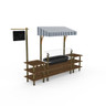 Mogogo - Modular 130" x 33.5" x 95.5" Mango Wood / Brushed Brass Classic Cooling Station W/ Canopy - MGCMLA01WBWF