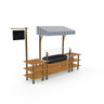 Mogogo - Modular 130" x 33.5" x 95.5" Bamboo / Brushed Brass Classic Cooling Station W/ Canopy - MGCMLA01BBWF