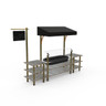 Mogogo - Modular 130" x 33.5" x 95.5" Grey Slate / Brushed Brass Classic Cooling Station W/ Canopy - MGCMLA01GBBF