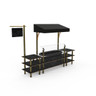 Mogogo - Modular 130" x 33.5" x 95.5" Black Marble / Brushed Brass Classic Cooling Station W/ Canopy - MGCMLA01MBBF