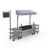 Mogogo - Modular 130" x 33.5" x 95.5" Grey Slate / Brushed Stainless Steel Classic Cooling Station W/ Canopy & Casters - MGCMLA01GSWW
