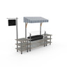 Mogogo - Modular 130" x 33.5" x 95.5" Grey Slate / Brushed Stainless Steel Classic Cooling Station W/ Canopy - MGCMLA01GSWF