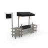 Mogogo - Modular 130" x 33.5" x 95.5" Grey Slate / Brushed Stainless Steel Classic Cooling Station W/ Canopy - MGCMLA01GSBF