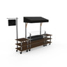 Mogogo - Modular 130" x 33.5" x 95.5" Mango Wood / Brushed Stainless Steel Classic Cooling Station W/ Canopy & Casters - MGCMLA01WSBW