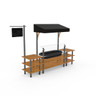 Mogogo - Modular 130" x 33.5" x 95.5" Bamboo / Brushed Stainless Steel Classic Cooling Station W/ Canopy - MGCMLA01BSBF