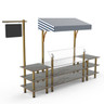 Mogogo - Modular 130" x 33" x 95" Grey Slate / Brushed Brass Classic Canopy Station - MGCMLA04GBWF