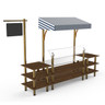 Mogogo - Modular 130" x 33" x 95" Mango Wood / Brushed Brass Classic Canopy Station - MGCMLA04WBWF