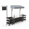 Mogogo - Modular 130" x 33" x 95" Black Marble / Brushed Stainless Steel Classic Canopy Station W/ Casters - MGCMLA04MSWW