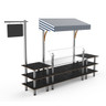 Mogogo - Modular 130" x 33" x 95" Black Marble / Brushed Stainless Steel Classic Canopy Station - MGCMLA04MSWF
