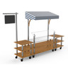 Mogogo - Modular 130" x 33" x 95" Bamboo / Brushed Stainless Steel Classic Canopy Station W/ Casters - MGCMLA04BSWW